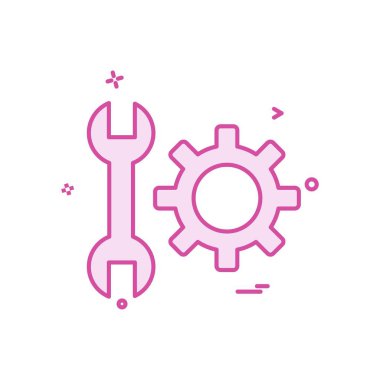 Simge vektör tasarımı ayarlama anahtarı dişli