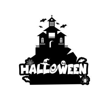 Cadılar Bayramı tasarım tipografi ve beyaz arka plan vektör ile 