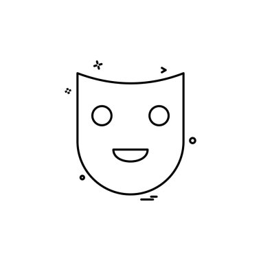 Maske simgesi tasarım, vektör çizim