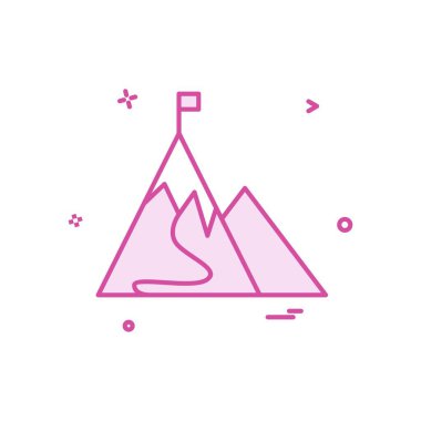 dağ bayrak simge vektör tasarımı