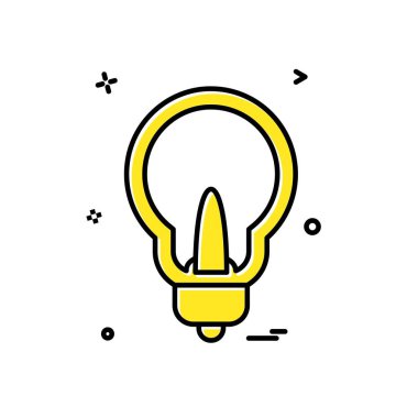 Ampul simgesi tasarım, renkli vektör çizim