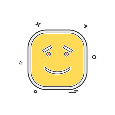 Mutlu emoji simgesi tasarım, renkli vektör çizim