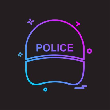 Cap Şapka hukuk memuru polis simge vektör tasarımı