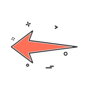 Sol ok simgesi tasarım vektörü