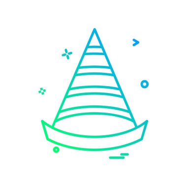 Cap simgesi tasarım, renkli vektör çizim