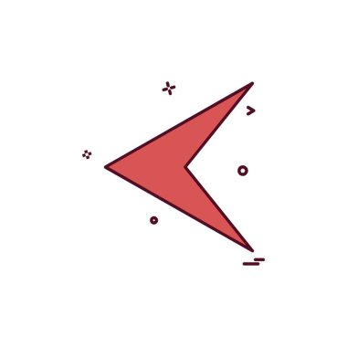 Sol ok simgesi tasarım vektörü