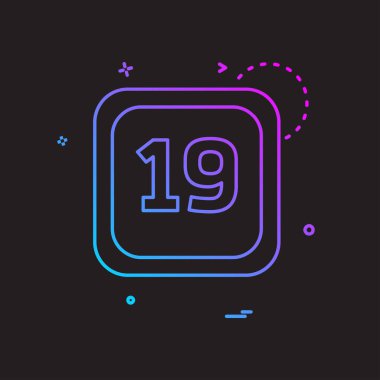 19 tarihi takvim simge tasarlamak vektör