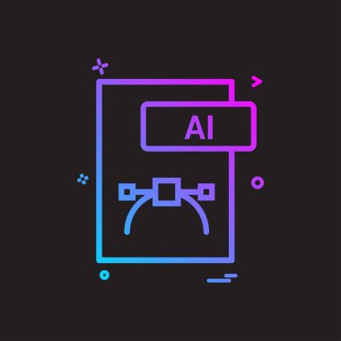 AI dosya biçimi simge vektör tasarımı
