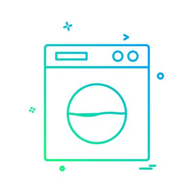 Çamaşır makinesi simgesi tasarım vektörü