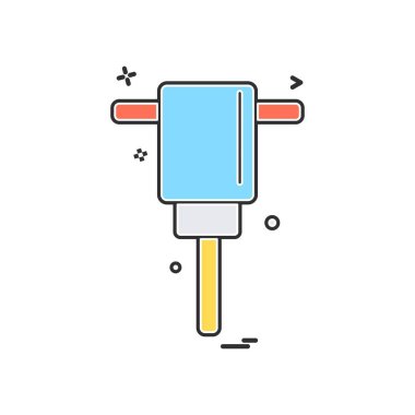 Hava çekiç simge vektör tasarımı 