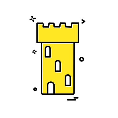 Fort simgesi tasarım vektörü