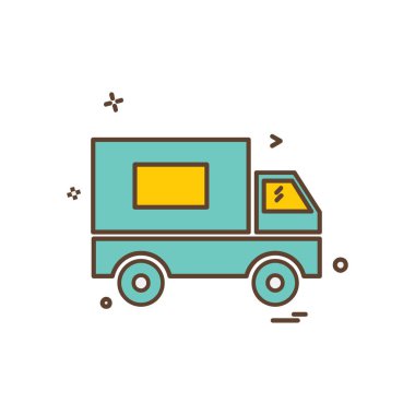 Araç simgesi tasarım, renkli vektör çizim