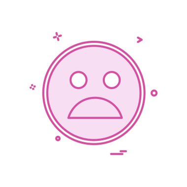 Üzgün emoji simgesi tasarım, renkli vektör çizim