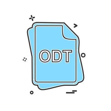 ODT dosya tipi simge tasarım vektörü