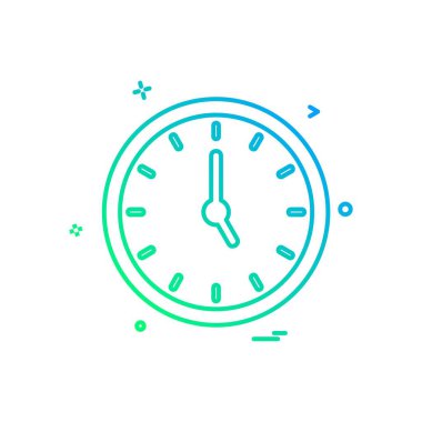 Saat simgesi tasarım, renkli vektör çizim