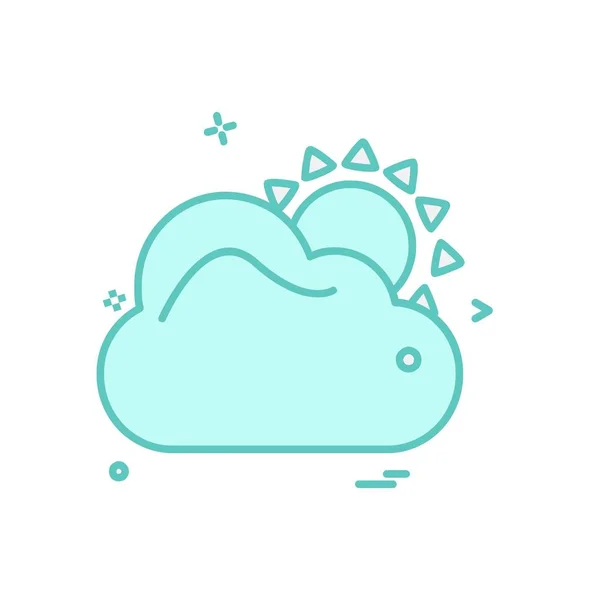 Cloud Icon Design Colorful Vector Illustration — Stock Vector