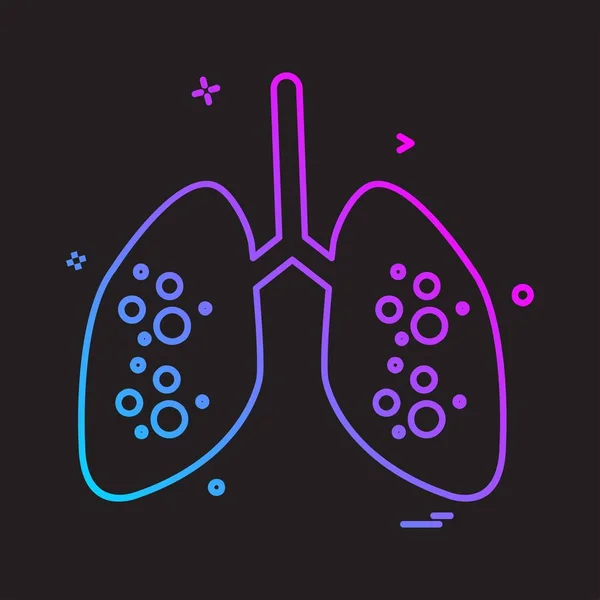 Lungs Vector Diseño Icono — Vector de stock