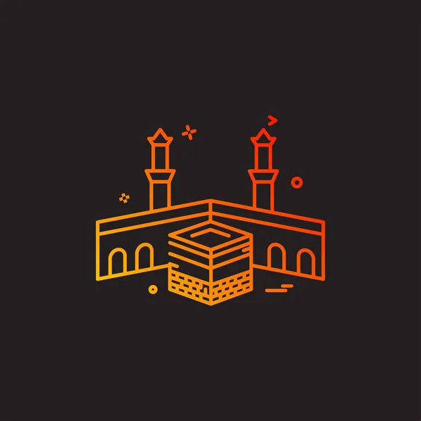 Heilige Kaaba Pictogram Ontwerp Vector — Stockvector