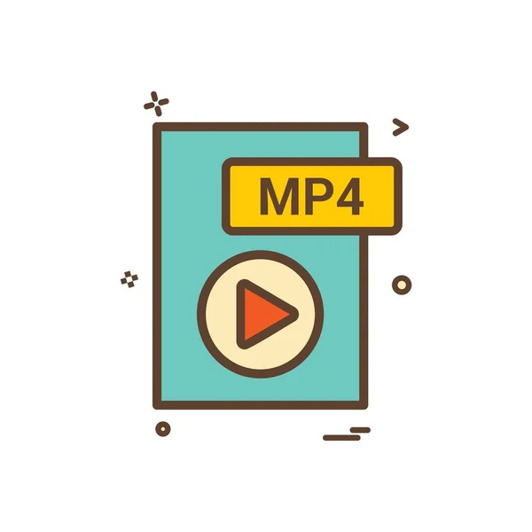 Mp4 Αρχείο Μορφή Εικονίδιο Του Φορέα Σχεδίασης — Διανυσματικό Αρχείο