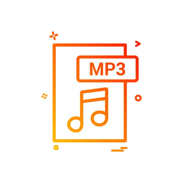 Mp3 Disegno Vettoriale Icona Formato File — Vettoriale Stock