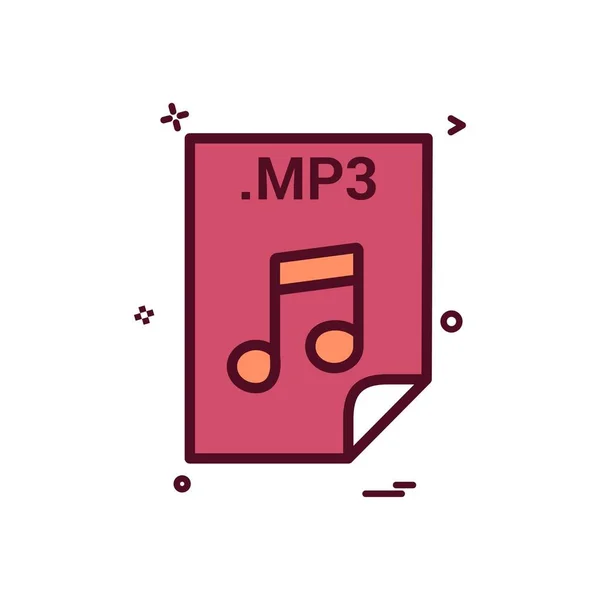 Αρχείων Αρχείο Λήψη Εφαρμογής Mp3 Μορφή Εικονίδιο Διανυσματική Σχεδίαση — Διανυσματικό Αρχείο