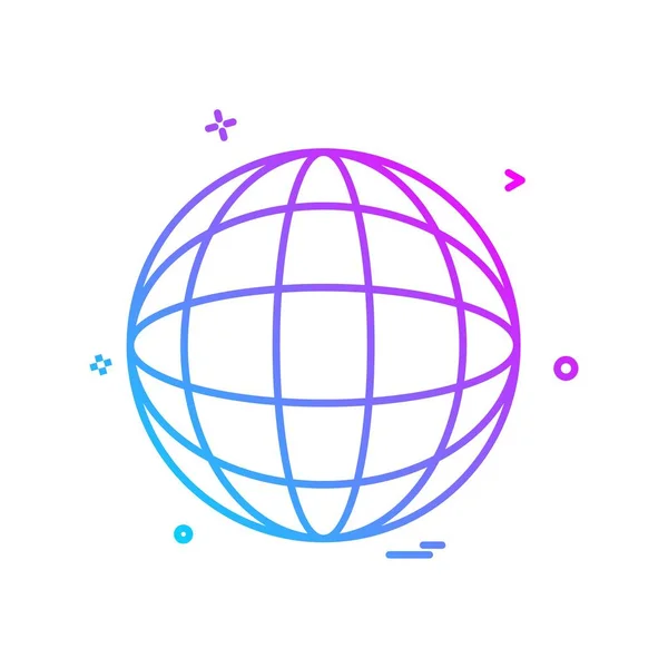 Glob Map Icon Vektordesign — Stockvektor