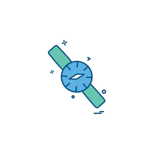 Diseño Del Icono Del Reloj Ilustración Vectorial Colorido — Vector de stock