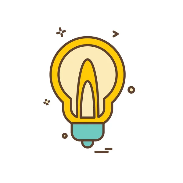 Bulb Icon Design Colorful Vector Illustration — Stock Vector