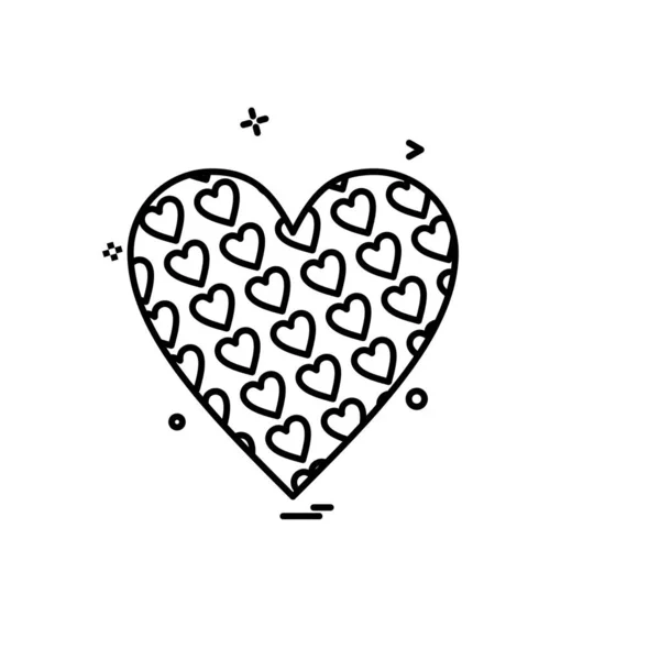 Heart Icon Design Illustrazione Vettoriale San Valentino — Vettoriale Stock