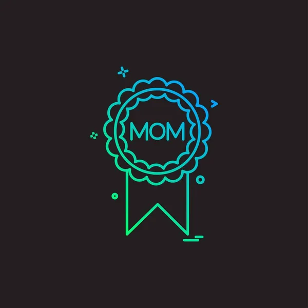 Mamá Insignia Icono Diseño Vector — Vector de stock