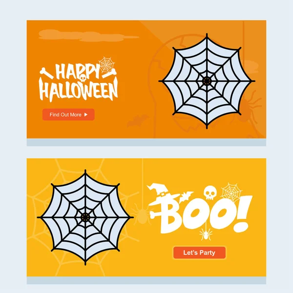 Feliz Halloween Invitación Diseño Con Vector Araña — Vector de stock