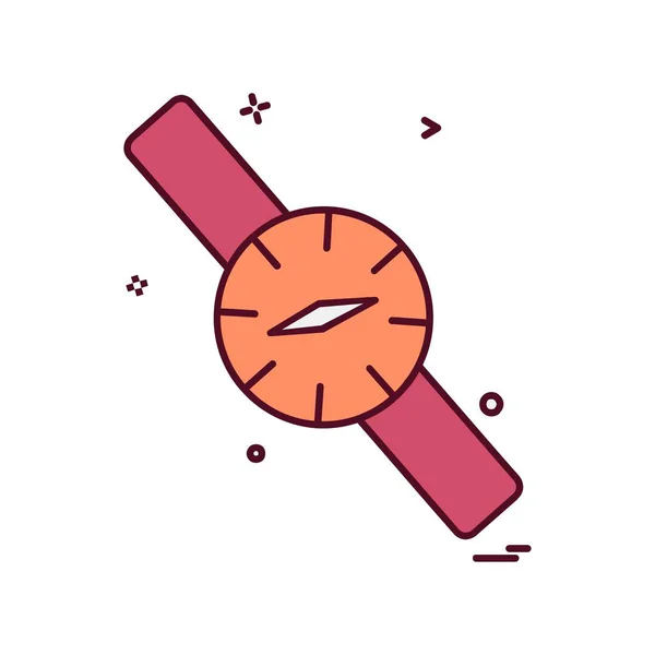 Reloj Icono Plano Vector Ilustración — Vector de stock