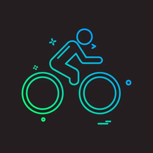 Cykel Ikon Design Vektor Illustration – Stock-vektor