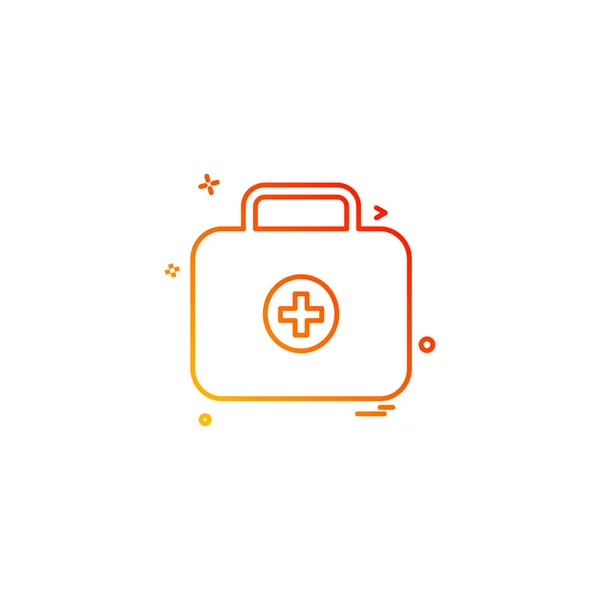 Erste Hilfe Erste Hilfe Medizin Box Symbol Vektor Desige — Stockvektor