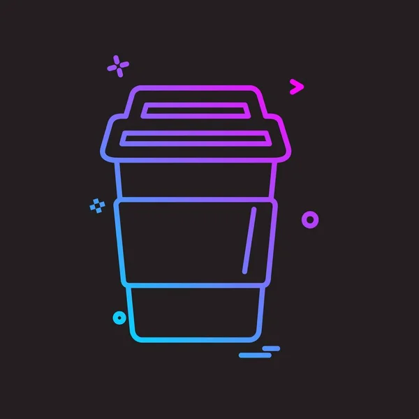 Trash Icon Design Bunte Vektorillustration — Stockvektor