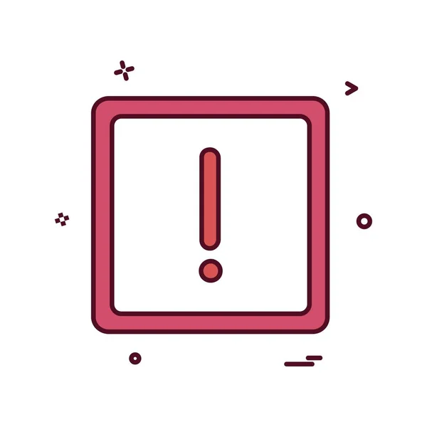 Símbolo Advertencia Error Icono Alerta Vector Diseño — Archivo Imágenes Vectoriales