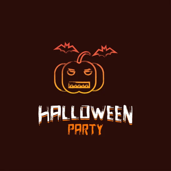 Halloween Party Design Mit Dunkelbraunem Hintergrund Vektor — Stockvektor