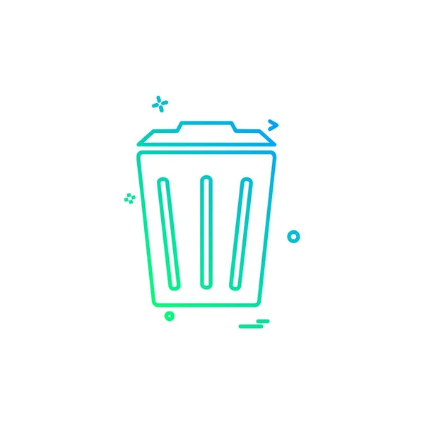 Diseño Icono Basura Ilustración Vectores Colores — Vector de stock