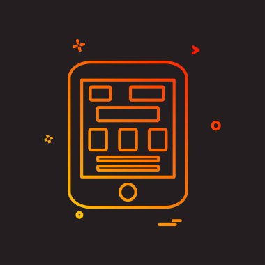 Tablet simgesi tasarım, renkli vektör çizim