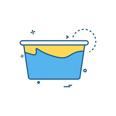 Küvet simgesi tasarım vektörü