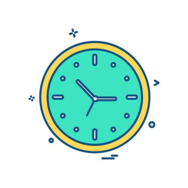saat düz ikon vektör illüstrasyonu 