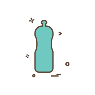 Şişe simgesi tasarım, renkli vektör çizim