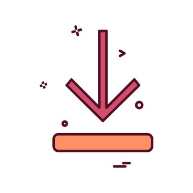 Aşağı ok simgesi tasarım vektörü