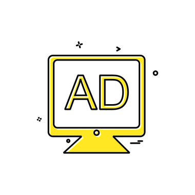 LCD multimedya iş office simge vektör desige