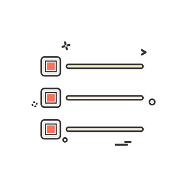 Menü simgesi tasarım, renkli vektör çizim