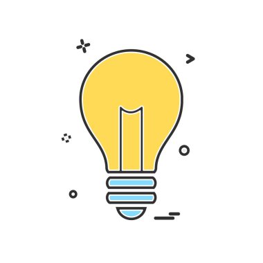 Ampul simgesi tasarım, renkli vektör çizim