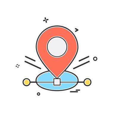 Gezinti simgesi tasarım, renkli vektör çizim