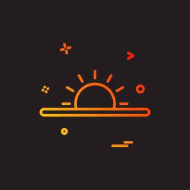 Siyah arka plan üzerinde renkli weather simge vektör