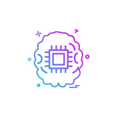 Yapay zeka robot simge vektör tasarımı