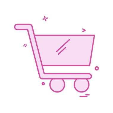 Sepeti simgesi tasarım, renkli vektör çizim